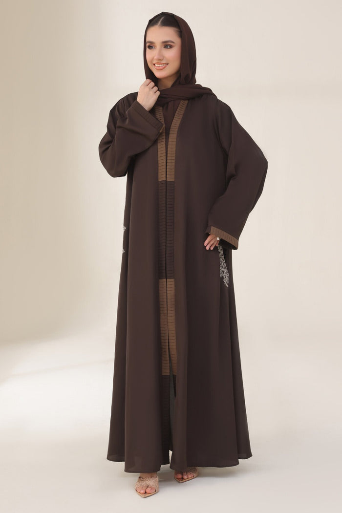 Congo Brown Kimono Abaya