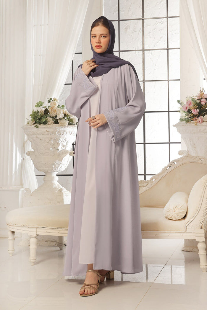 Lilac Shrug Embroidered Abaya