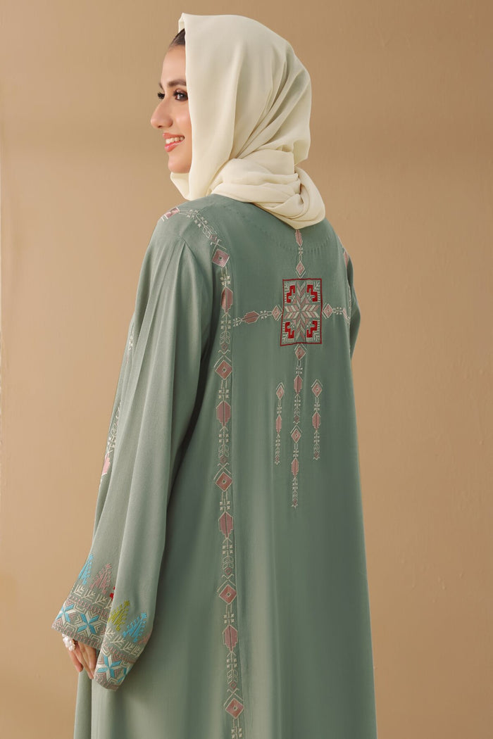 Pistachio Crepe Abaya