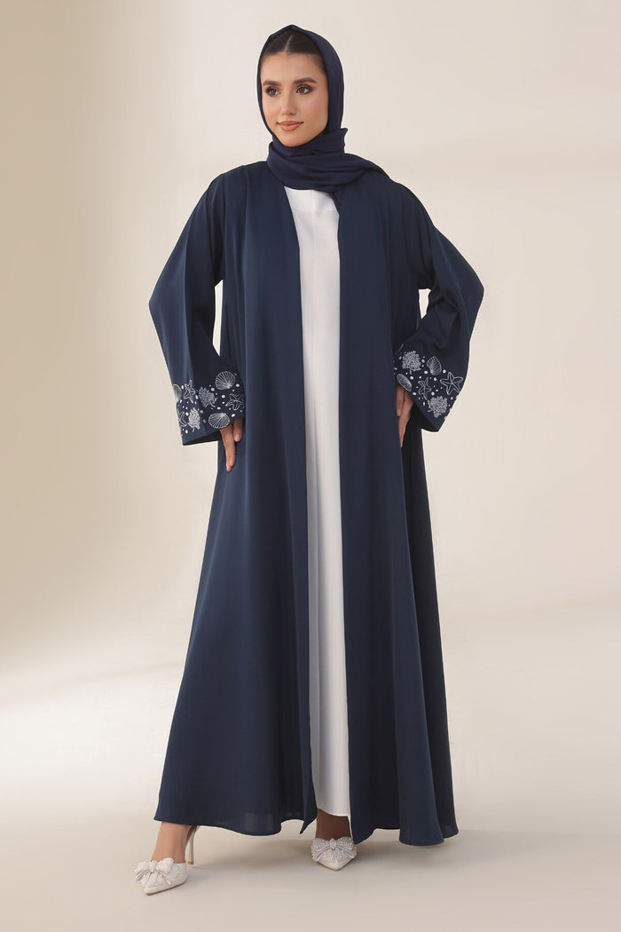 Seashell Embroidered Tuna Abaya